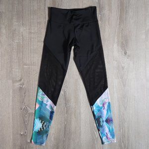 Onzie mesh cut out leggings black blue design XS